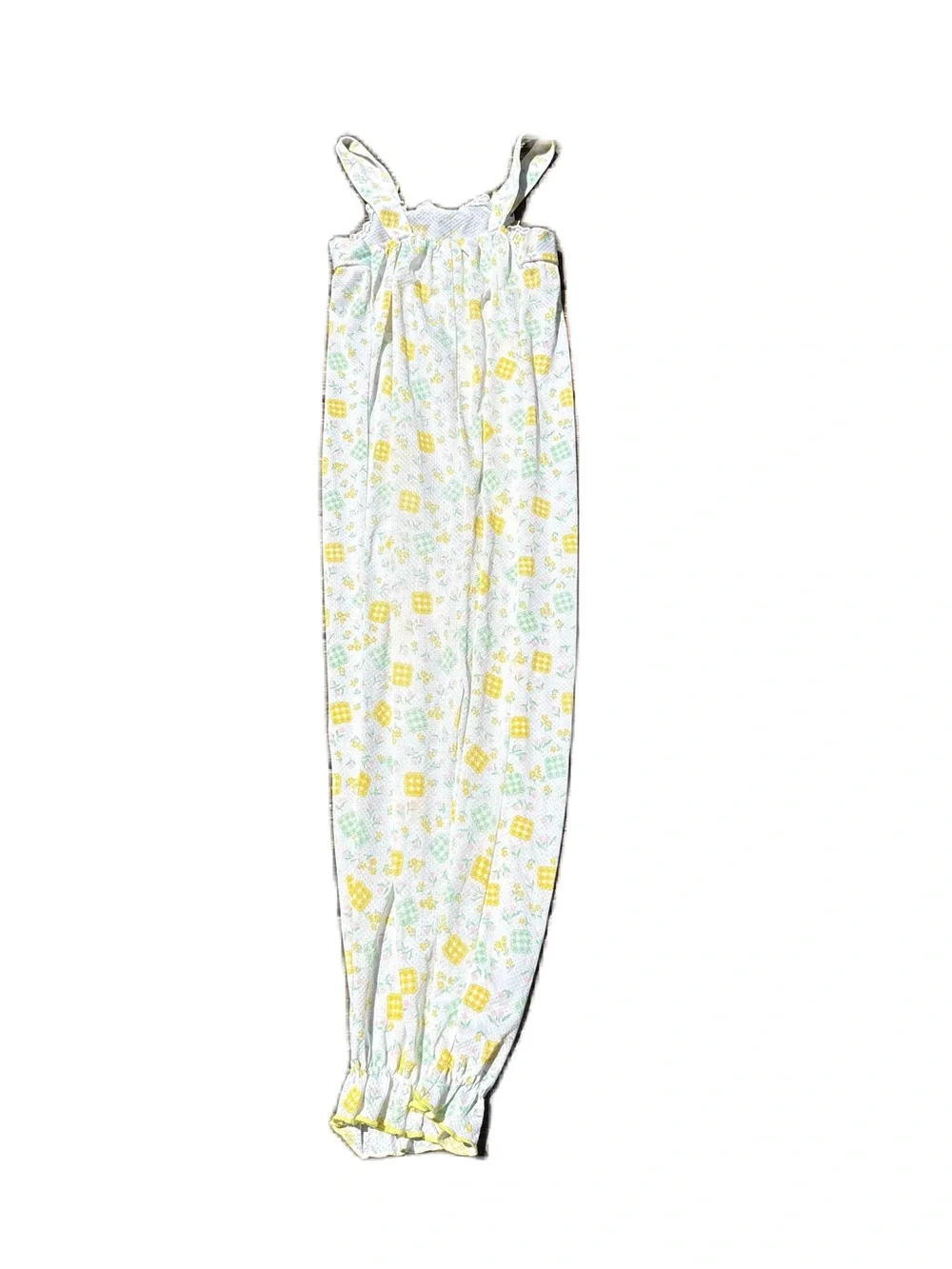 Vintage Carter’s Jumpsuit Sz 14 White Yellow Checkered